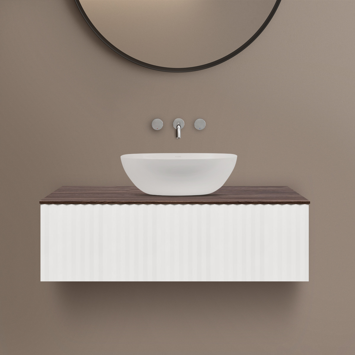 Darmowa Dostawa - Szafka z blatem 100.3x46.9x31.2 cm podumywalkowa wisząca biały Ksuro 02 58003006