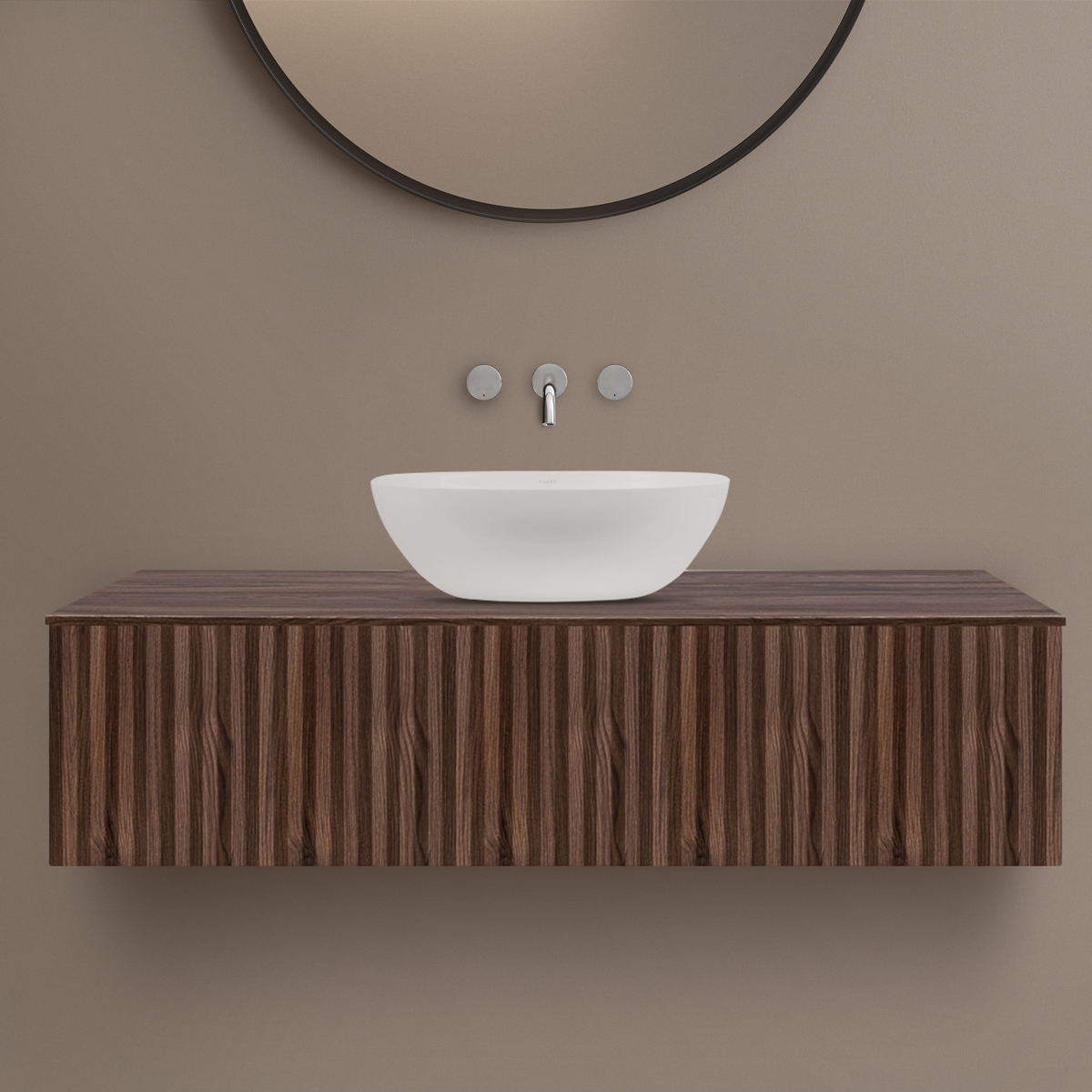 Darmowa Dostawa - Szafka z blatem 120.3x46.9x31.2 cm podumywalkowa wisząca orzech Ksuro 02 58004060