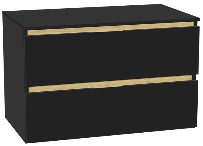 Darmowa Dostawa - Szafka z blatem 80x46.5x51.2 cm podumywalkowa wisząca czarna-dąb Excellent Tuto 2.0 MLEX2172K80011BBKBK