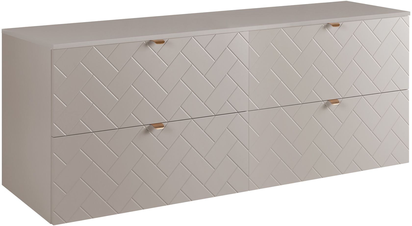 Darmowa Dostawa - Szafka z blatem 160x46x62.3 cm podumywalkowa wisząca beżowa Rodan Trend abset10883