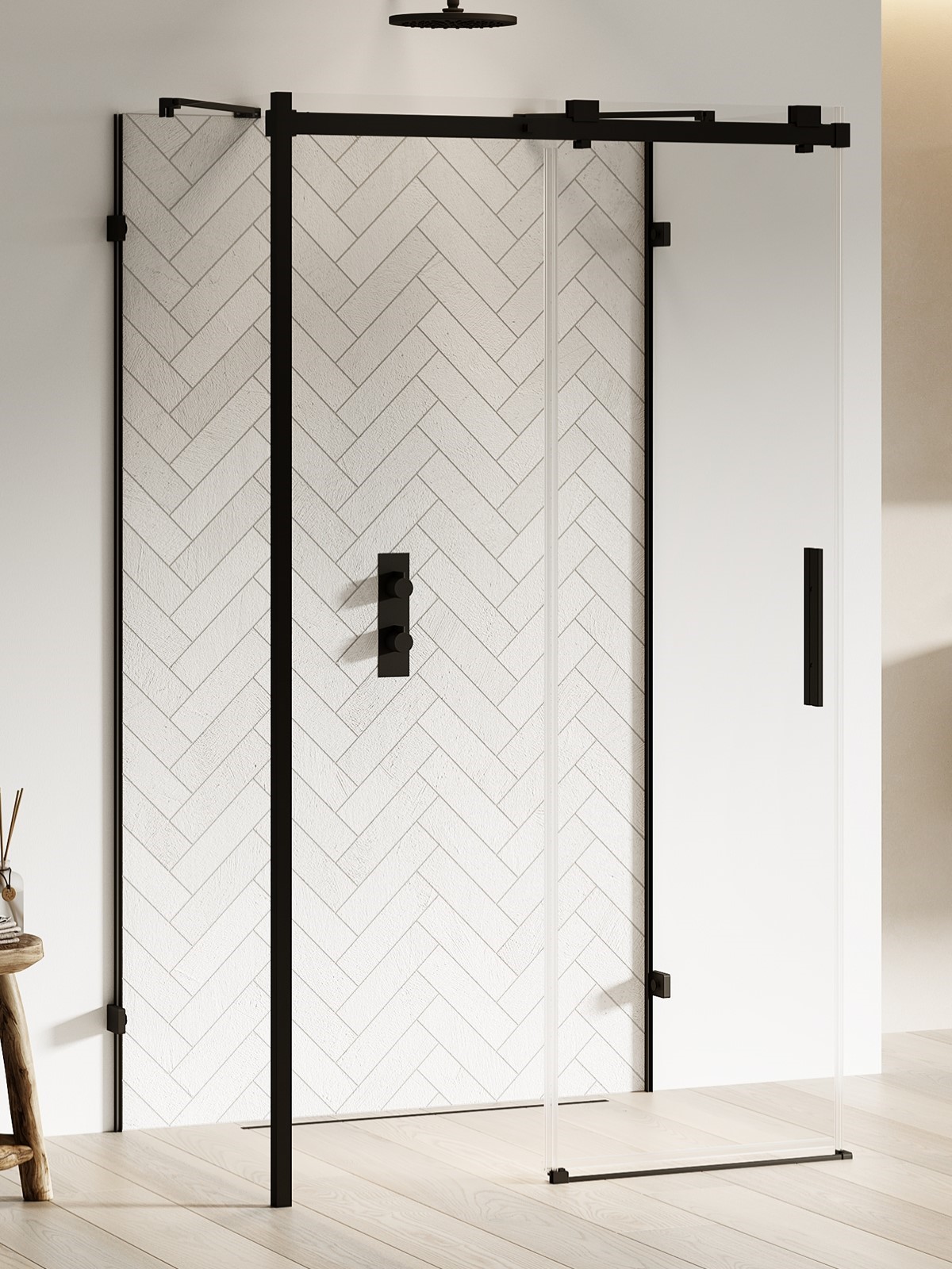 Darmowa Dostawa - Kabina prysznicowa 120x90 cm prostokątna czarny mat/szkło przezroczyste New Trendy Softi X Black EXK5439