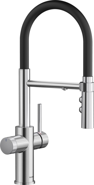 Darmowa Dostawa - Bateria kuchenna do filtra wody stojąca stal-czarna Blanco Catris-S 526706