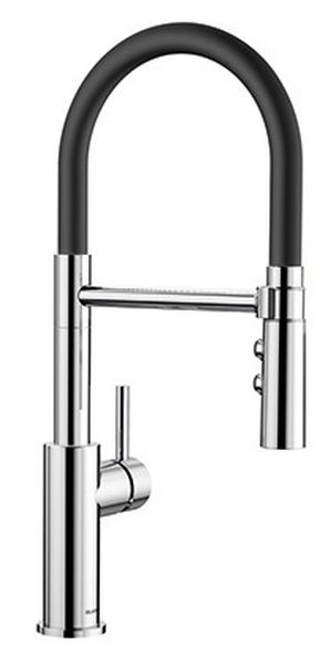 Darmowa Dostawa - Bateria kuchenna stojąca chrom-czarna Blanco Catris-S Flexo 525791