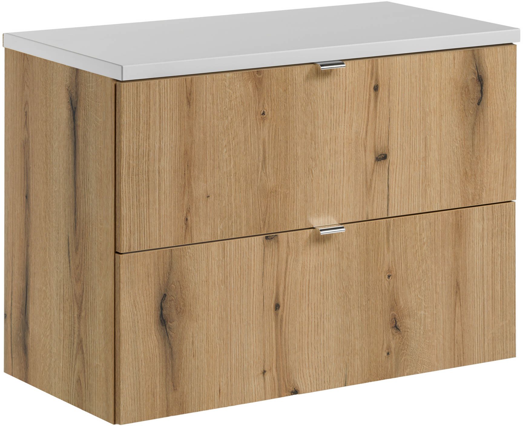 Darmowa Dostawa - Szafka z blatem 80x40x57 cm podumywalkowa wisząca biała-dąb Comad Nova Oak SETNOABWHITE80CMS