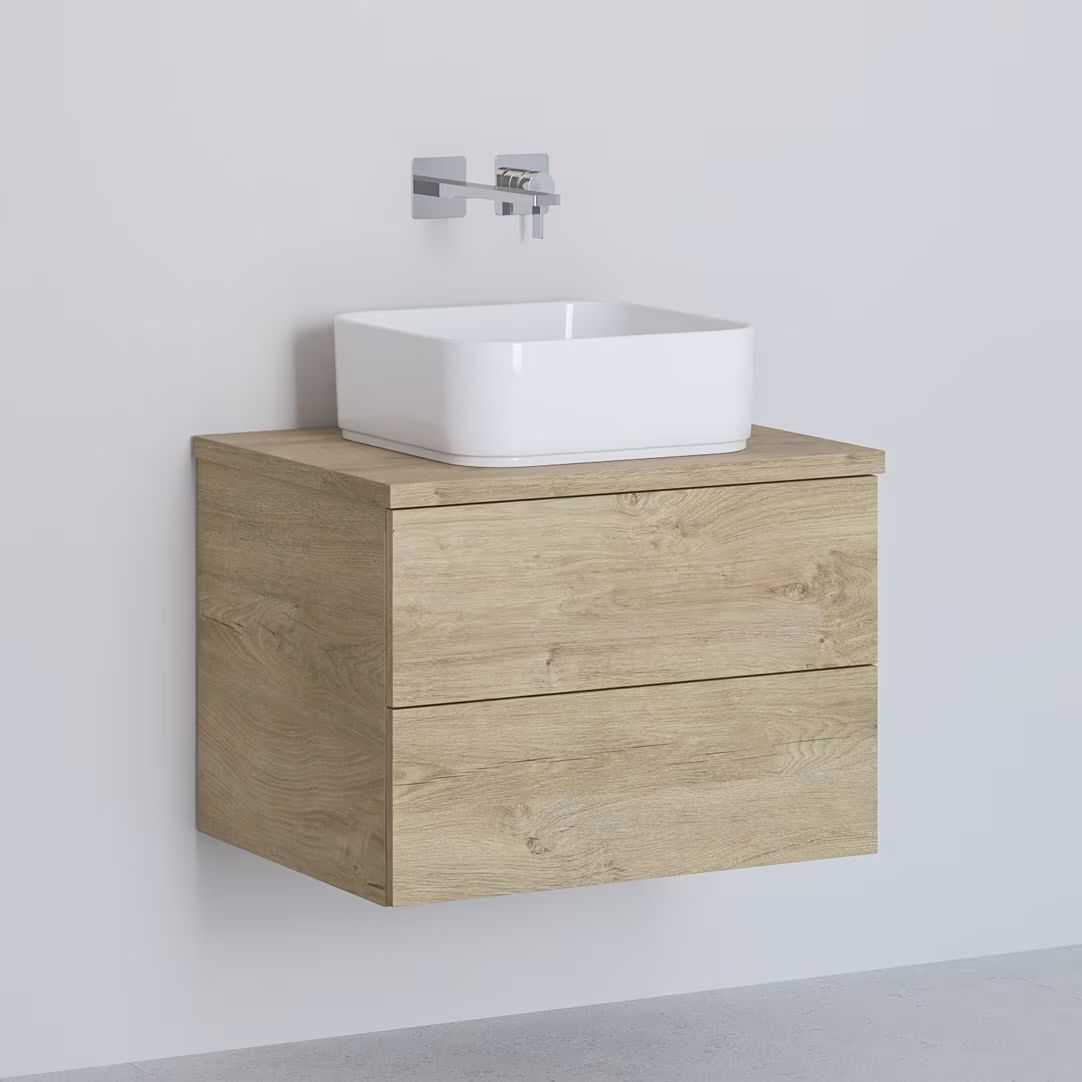 Darmowa Dostawa - Szafka z blatem 61x48.7x44.5 cm podumywalkowa wisząca dąb Kronenbach Cube KBWTKOWTL612GH