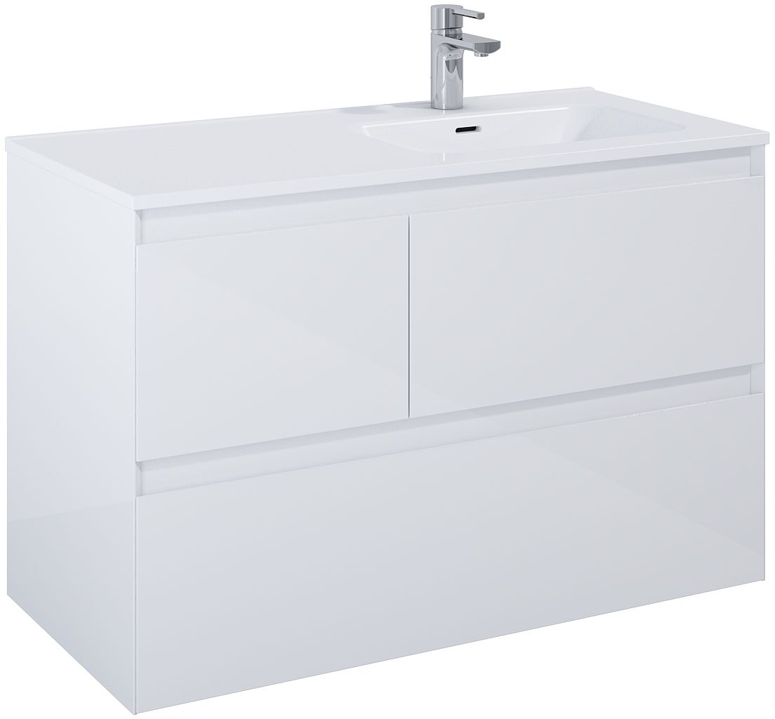 Darmowa Dostawa - Szafka 100x45.8x63.5 cm podumywalkowa wisząca biała Elita Split RE011005158060