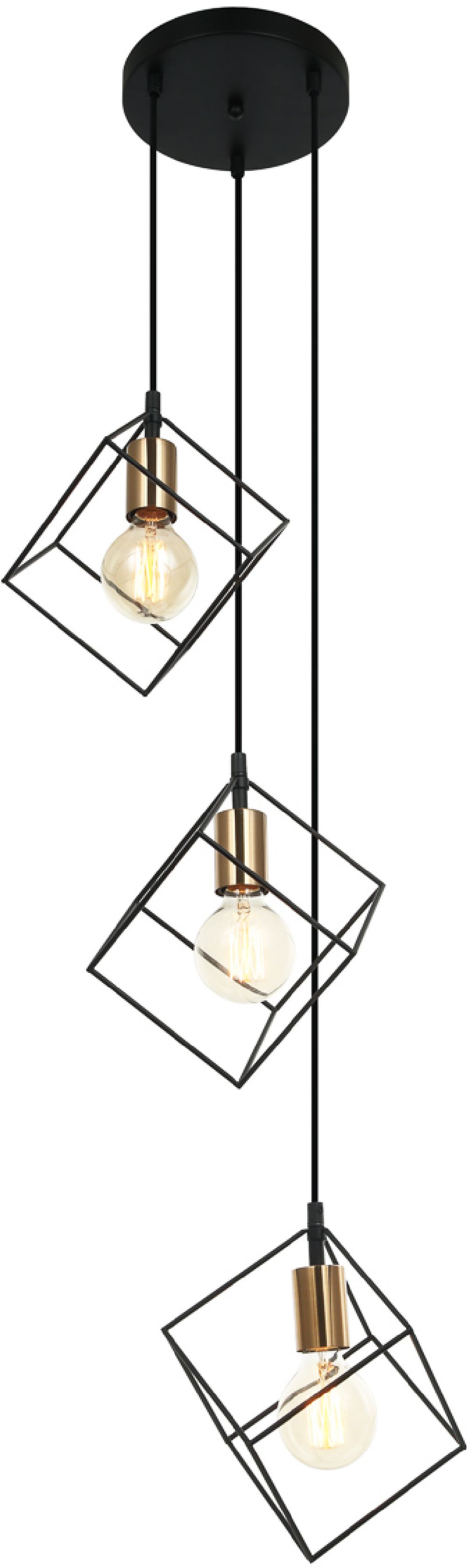 Darmowa Dostawa - Lampa wisząca 3x40 W czarna Italux Morestel MDM42443BKBRO