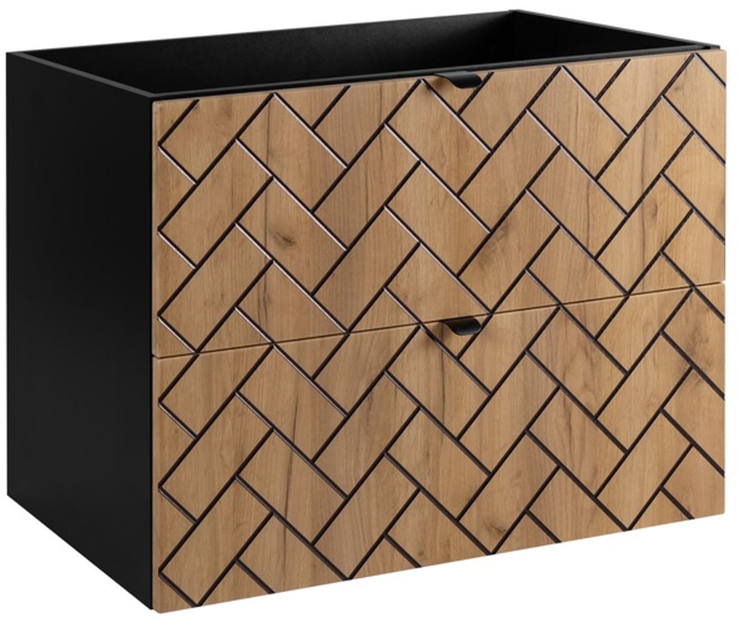 Darmowa Dostawa - Szafka 80x46x60.7 cm podumywalkowa wisząca czarna-dąb Rodan Trend 5906154450881