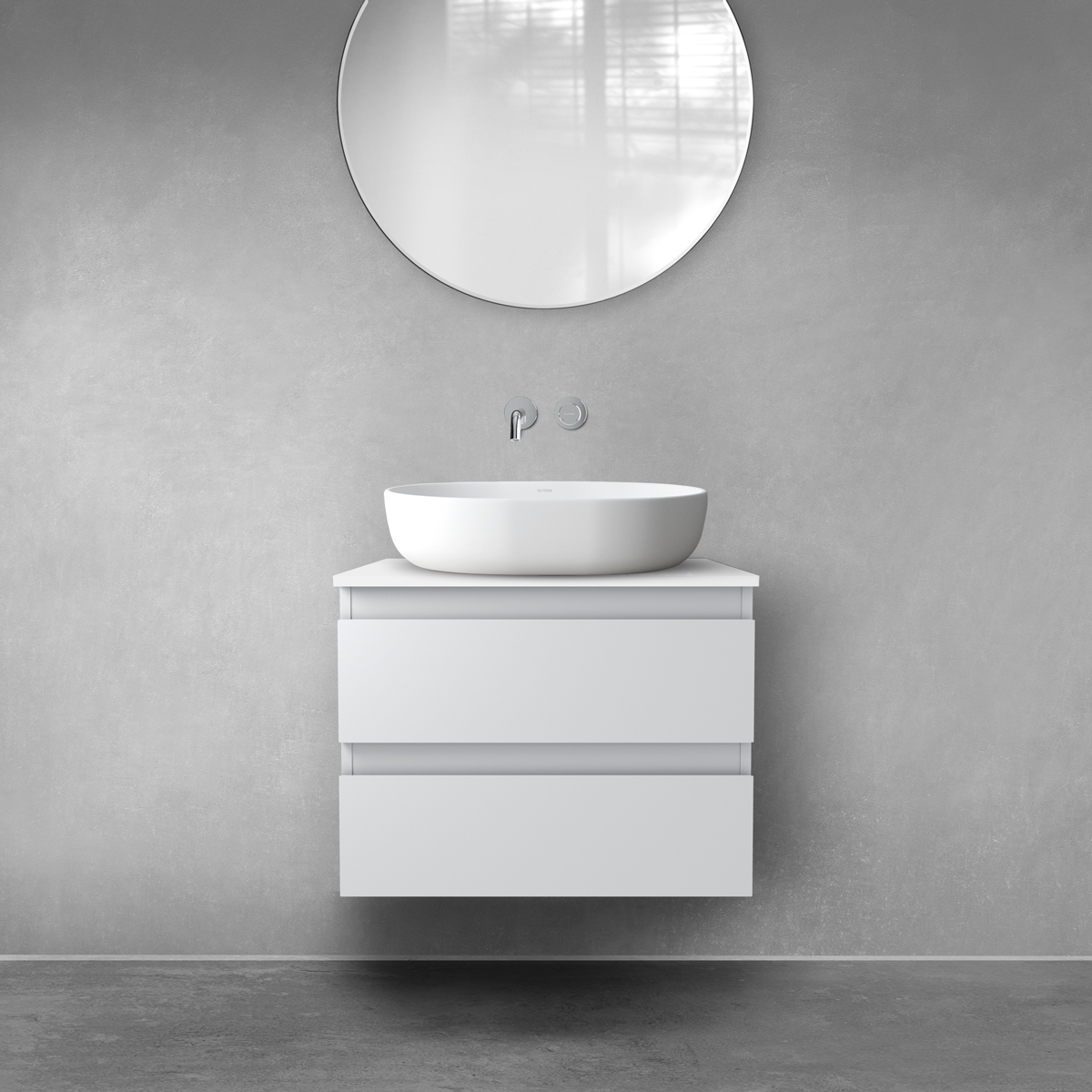 Darmowa Dostawa - Szafka z blatem 60x46.4x48.6 cm podumywalkowa wisząca biała Oltens Vernal 68121700