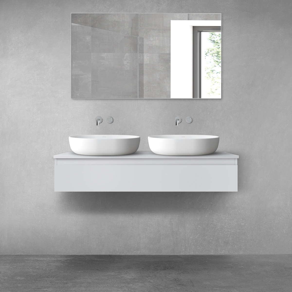 Darmowa Dostawa - Szafka z blatem 120x46.4x25.2 cm podumywalkowa wisząca szara Oltens Vernal 68128700