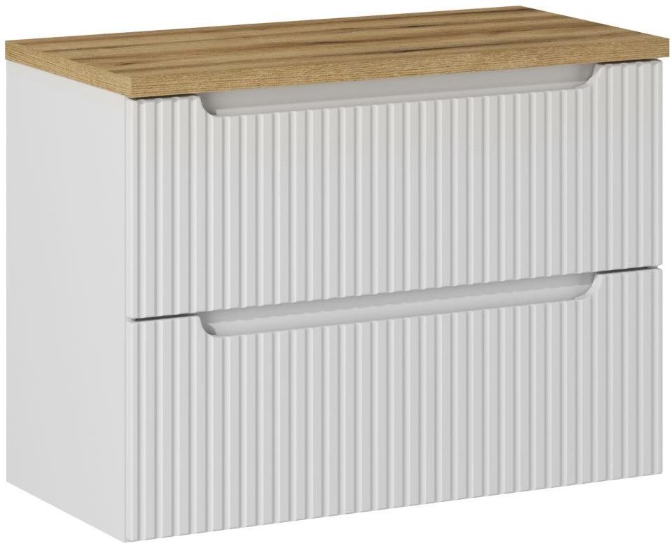 Darmowa Dostawa - Szafka z blatem 80x40x57 cm podumywalkowa wisząca biała-dąb Comad Nova White SETNOWBOAK80CMS