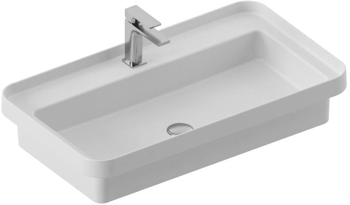 Darmowa Dostawa - Umywalka 80.5x45.5 cm prostokątna wpuszczana biała Art Ceram Fuori TFL0350100