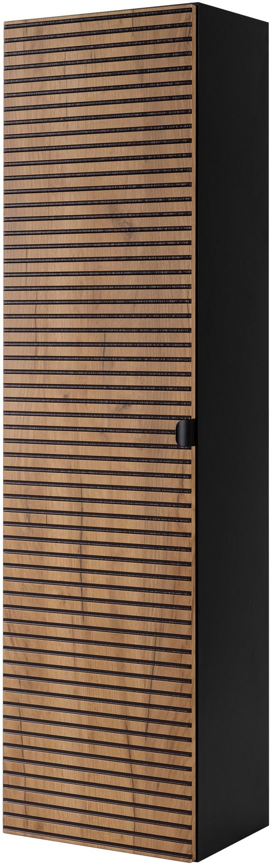 Darmowa Dostawa - Szafka 35x27x136 cm boczna wisząca czarna-dąb Rodan Loft 5906154450959