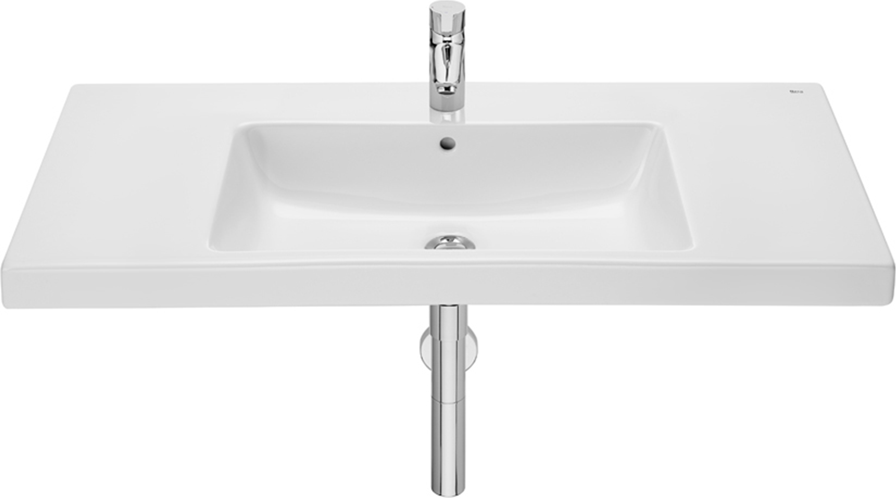 Darmowa Dostawa - Umywalka 100x46 cm prostokątna ścienna-z blatem biała Roca Gap A3270MA000