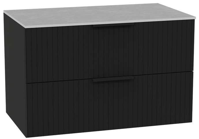 Darmowa Dostawa - Szafka z blatem 80x46.5x51.2 cm podumywalkowa wisząca czarna-szara Excellent Tuto 2.0 MLEX2172K8003SJBKBK