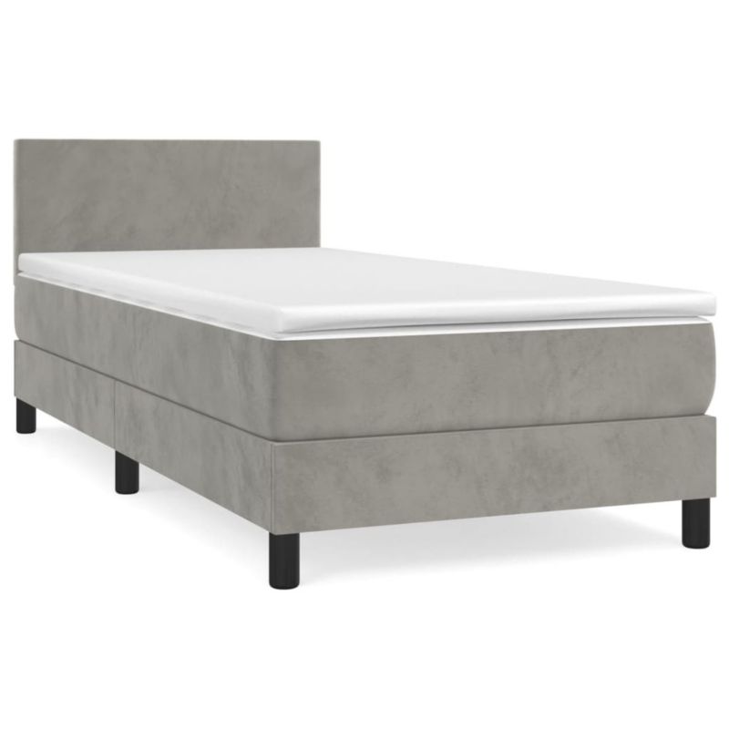 Łóżko kontynentalne WaszeMeble 90x200 cm jasnoszare WM-3141161 1 szt.