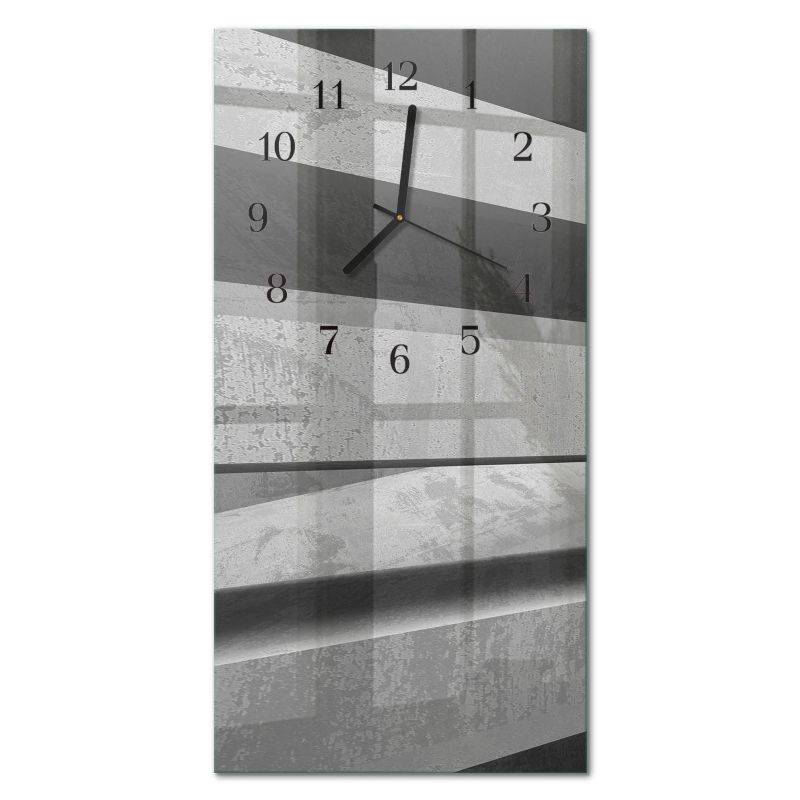 Designerski Zegar Ścienny Tulup 30x60 cm z Czarnymi Wskazówkami Paski 1 szt.