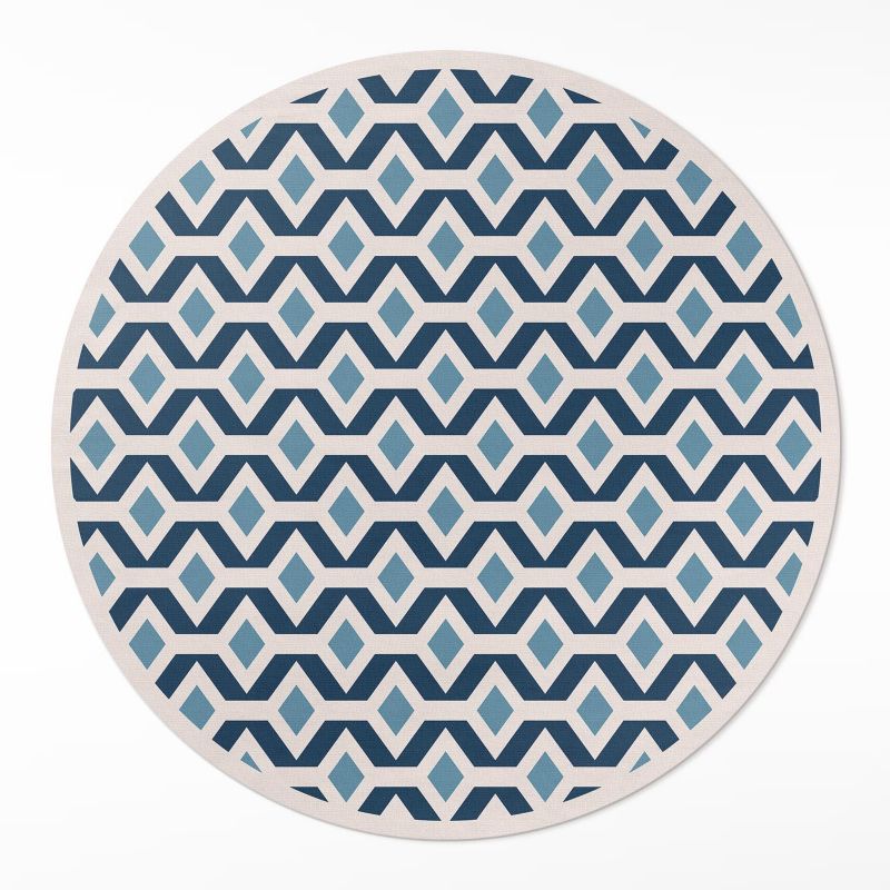 Dywan Okrągły Wewnętrzny Wallfluent fi130 cm Geometryczny wzór 1 szt.