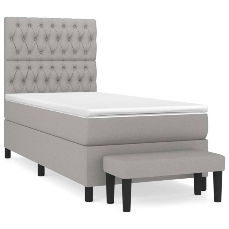 Łóżko kontynentalne WaszeMeble 90x200 cm jasnoszare WM-3136805 1 szt.