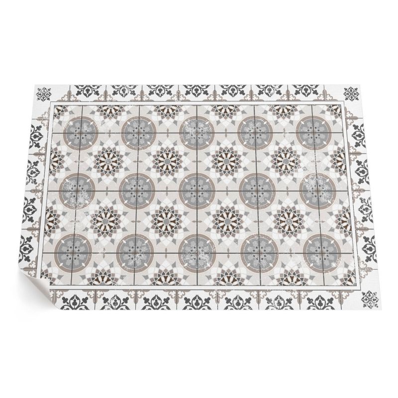 Zewnętrzny Dywan Winylowy ArtPrintCave 140x210 cm Kwieciste koła ornamentalna mozaika 1 szt.