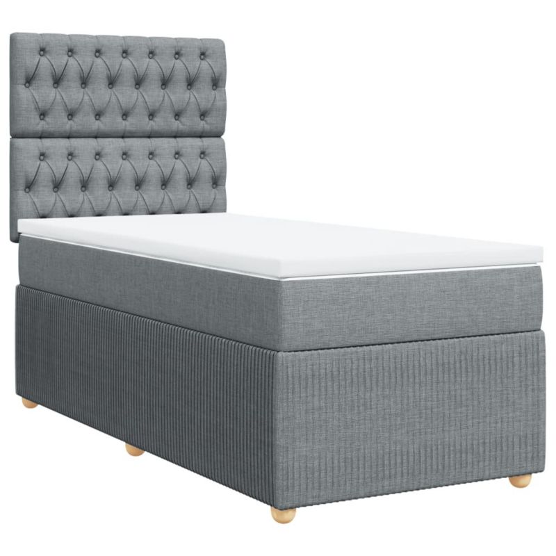 Łóżko kontynentalne WaszeMeble 90x200 cm jasnoszare WM-3294246 1 szt.