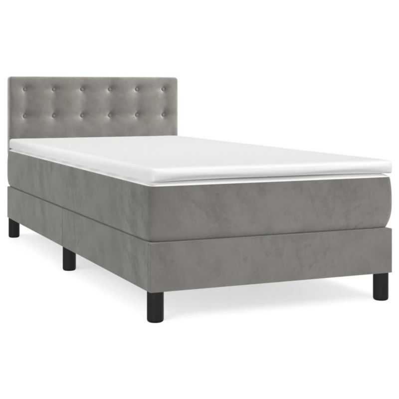 Łóżko kontynentalne WaszeMeble 90x200 cm jasnoszare WM-3141521 1 szt.
