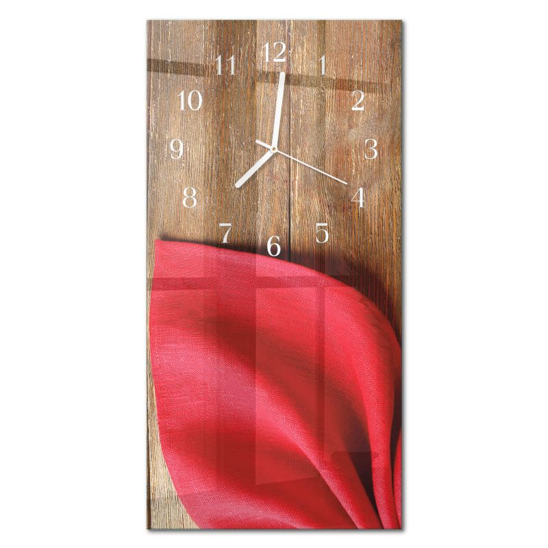 Zegar Ścienny Tulup 30x60 cm z Białymi Wskazówkami Serwetka 1 szt.