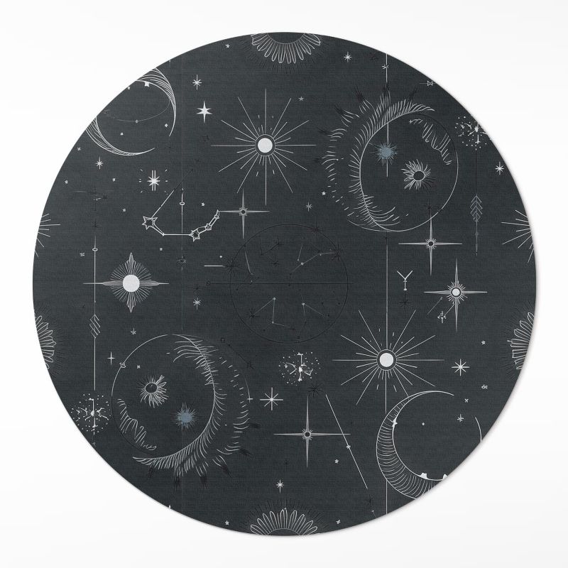 Okrągły Dywan Winylowy Wallfluent fi130 cm Kosmos i astrologia 1 szt.