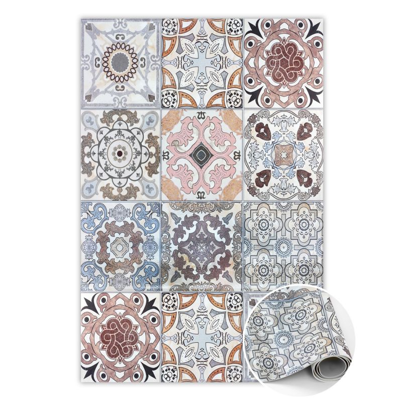 Dywan Tulup Winylowy 150x225 cm Portugalskie kafle Do Salonu Dekoracyjny 1 szt.