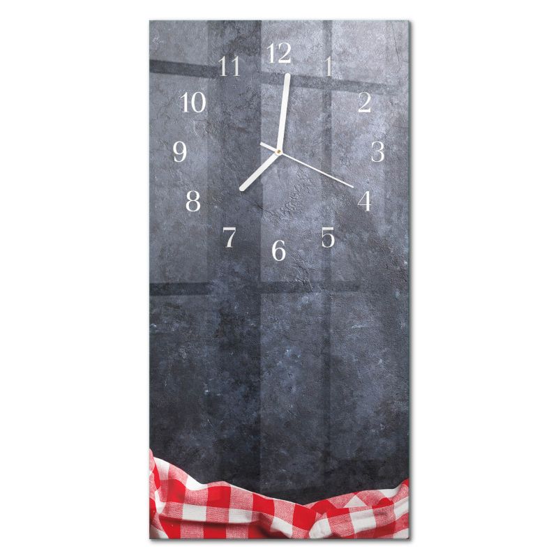 Designerski Zegar Ścienny Tulup 30x60 cm z Białymi Wskazówkami Stół Marmurowy 1 szt.