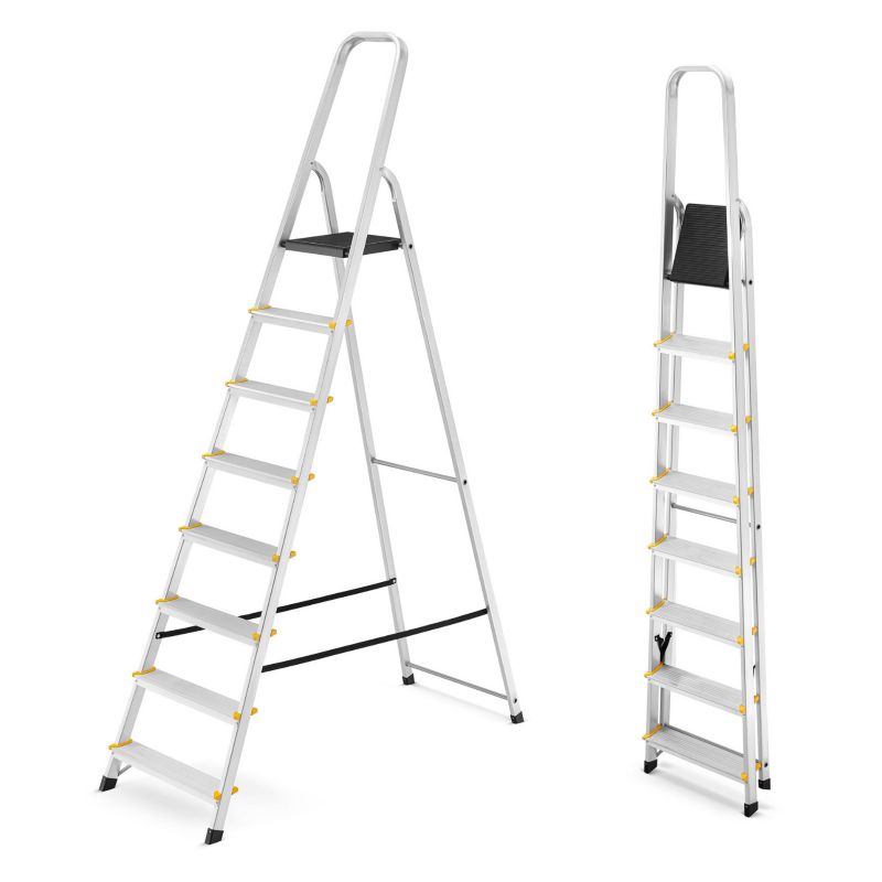 Drabina aluminiowa domowa jednostronna schodki do domu HIGHER 8 stopni 125 kg 1 szt.