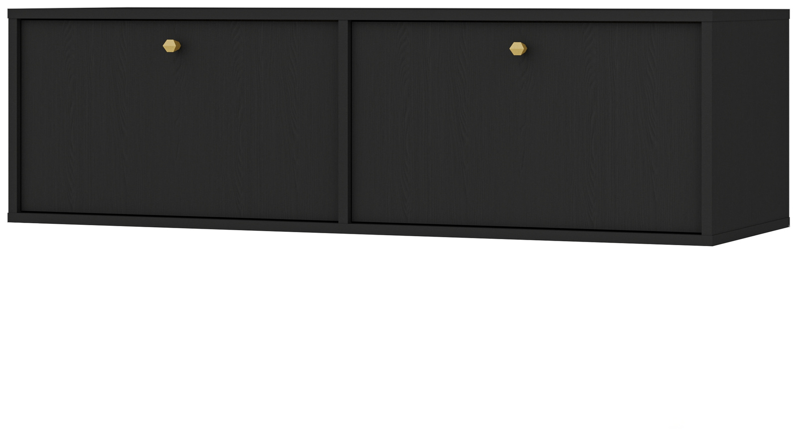 Wisząca dwudrzwiowa czarna szafka pod telewizor 120 cm TOKEN
