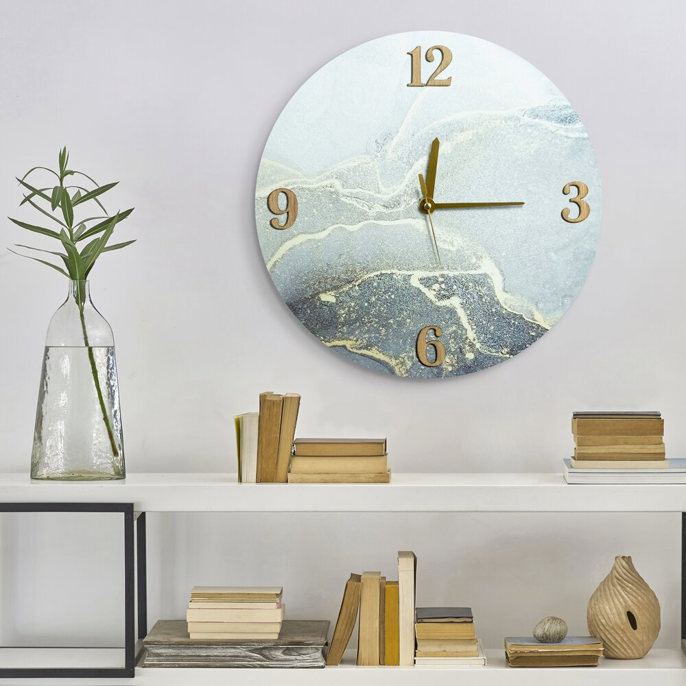 Zegar ścienny dekoracyjny 60x5 cm srebrny MDF do salonu