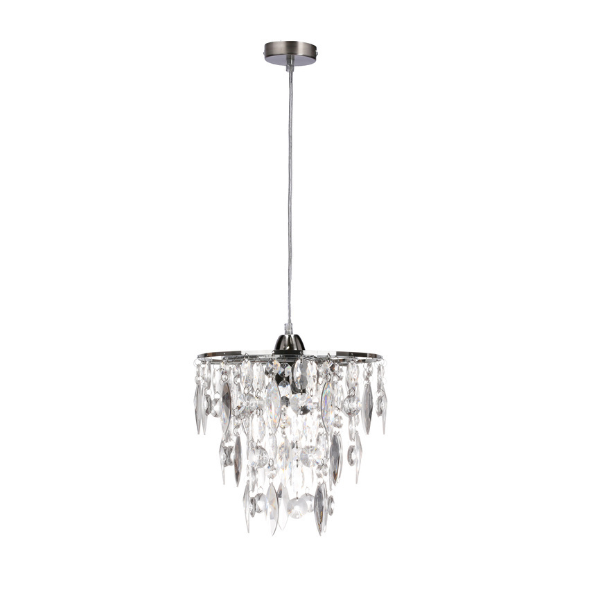 Srebrna lampa wisząca sufitowa do salonu ARMO 1xE27 IP20