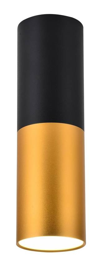 Czarno-złota lampa sufitowa tuba punktowa 1xGU10 15W aluminium