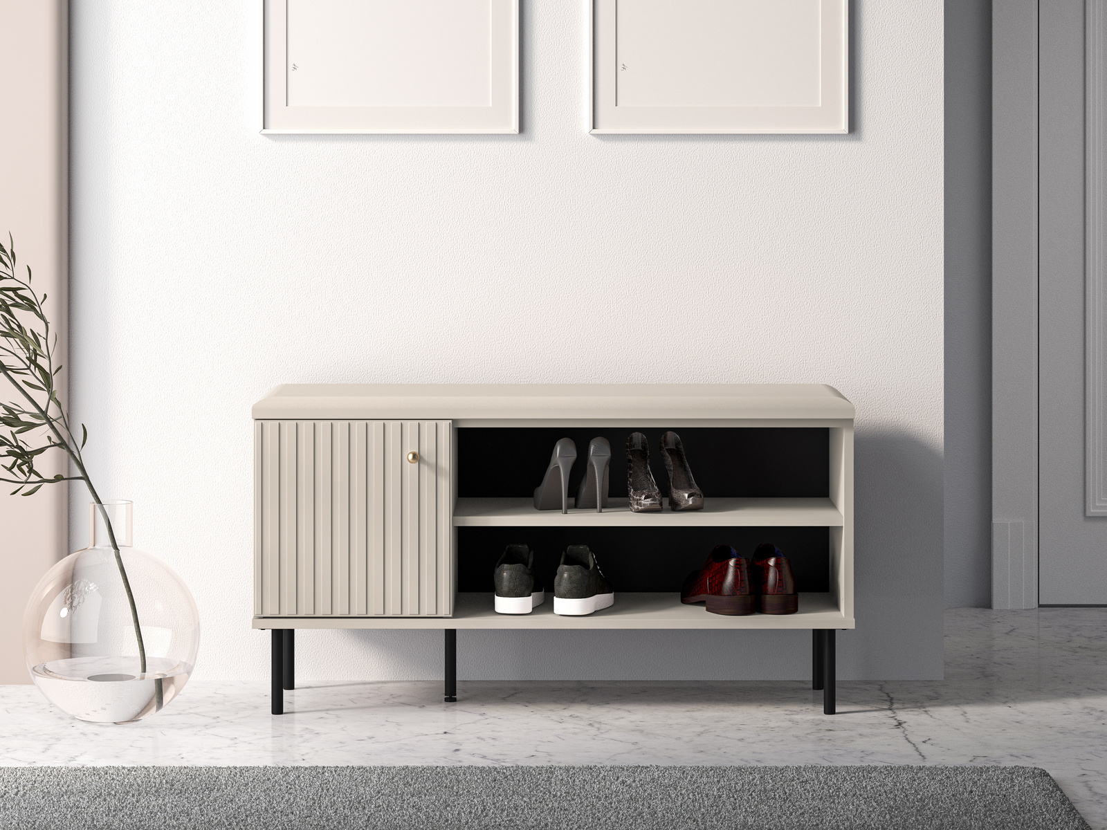 Duża szafka na buty do przedpokoju SOPHIE cashmere