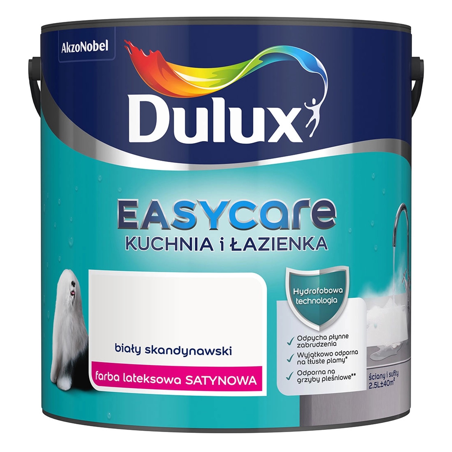 Farba Dulux EasyCare Kuchnia i Łazienka biały skandynawski 2,5 L