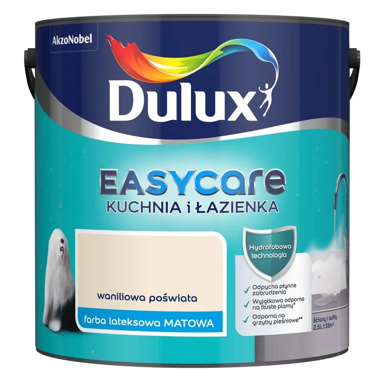 Farba Dulux EasyCare Kuchnia i Łazienka waniliowa poświata 2,5 l