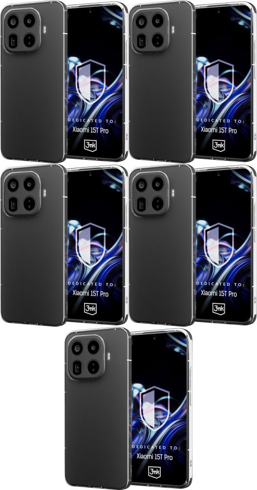 5x Etui na telefon 3mk Clear Case, do Xiaomi 15T Pro 5G, transparentny