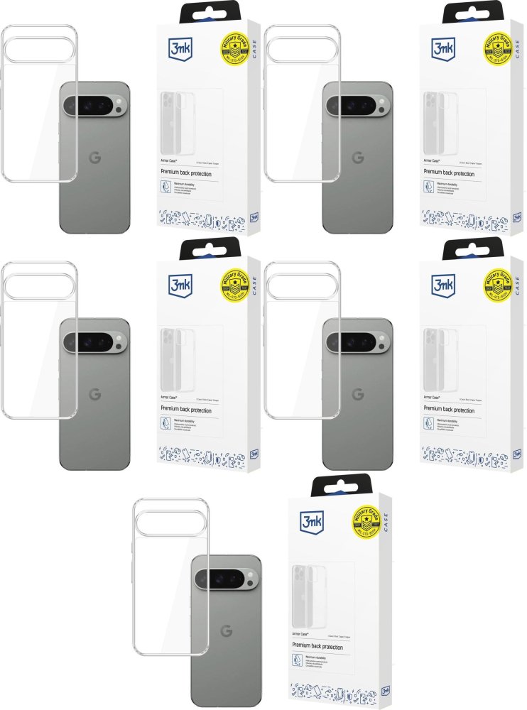 5x Etui na telefon 3mk Armor Case, pancerne, do Google Pixel 10/Google Pixel 10 Pro, transparentny