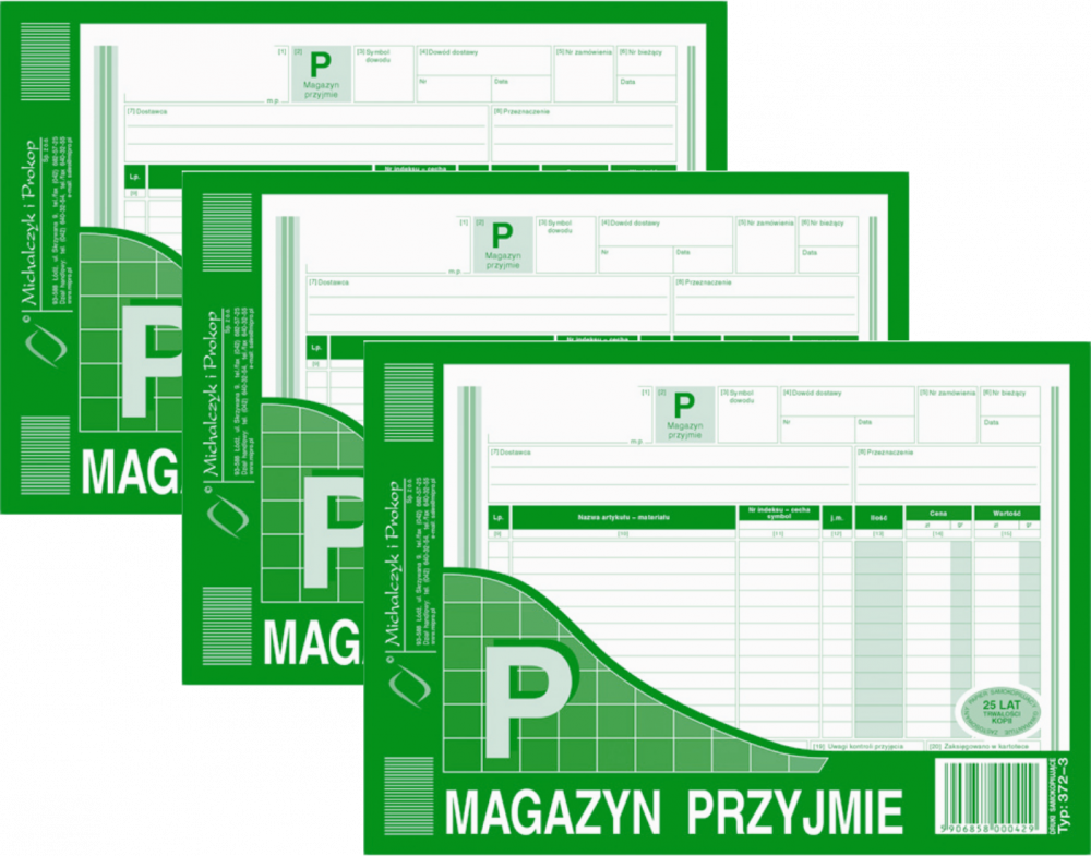 3x Druk akcydensowy Magazyn przyjmie MiP 372-3, A5, wielokopia, 80k