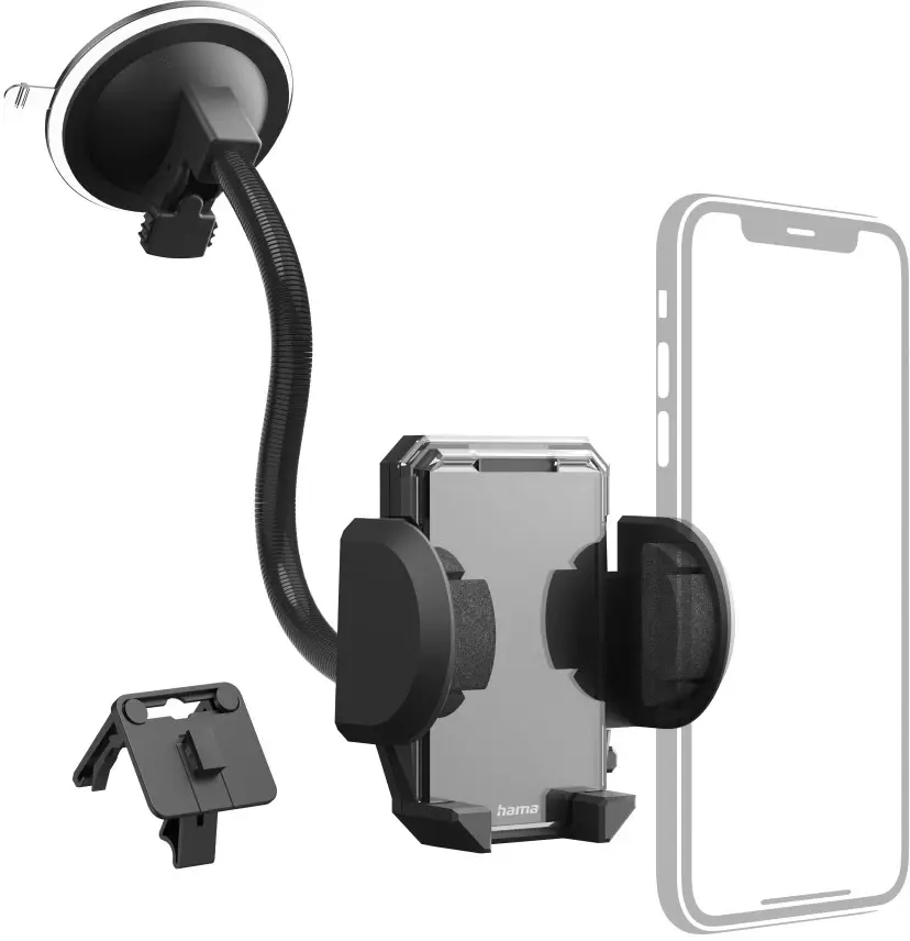 Uchwyt na telefon do samochodu Hama 2 w 1, czarny