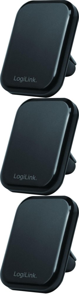 3x Uchwyt samochodowy LogiLink, Air Vent Mount, magnetyczny, na telefon, czarny