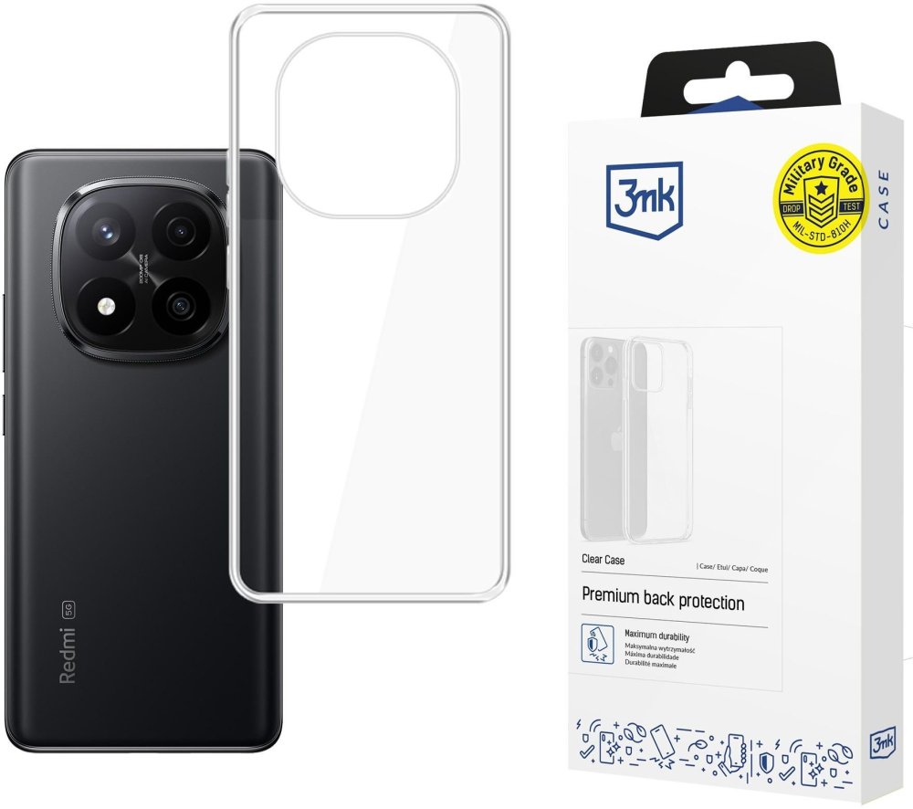 Etui na telefon 3mk Clear Case, do Xiaomi Redmi Note 15 Pro+ 5G, transparentny