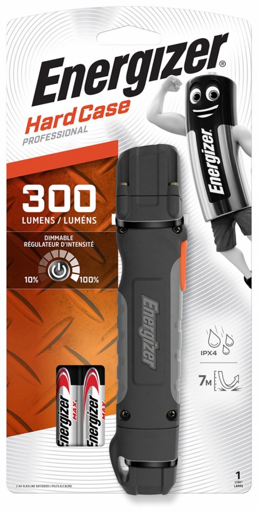 Latarka Energizer Hard Case Profesional Led + 2 baterie AA, czarny