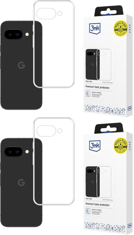 2x Etui na telefon 3mk Clear Case, do Google Pixel 10A, transparentny