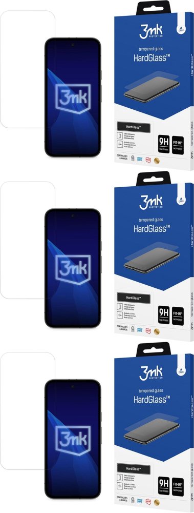 3x Szkło hartowane 3mk HardGlass, wzmocnione, do Google Pixel 10A