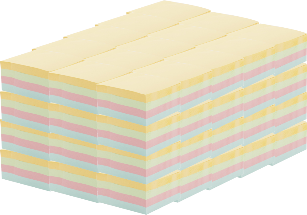 60x Karteczki samoprzylepne D.Rect, 76x76mm, 400 karteczek, mix kolorów pastelowych