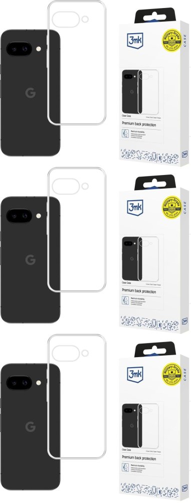 3x Etui na telefon 3mk Clear Case, do Google Pixel 10A, transparentny