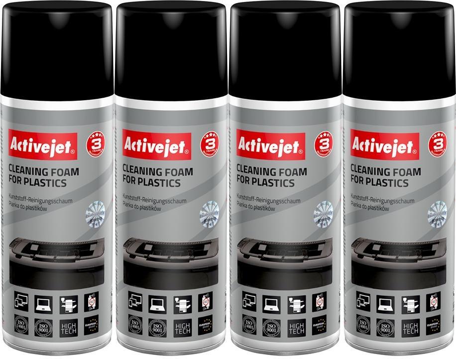 4x Pianka do czyszczenia plastiku Activejet AOC-100, 400ml